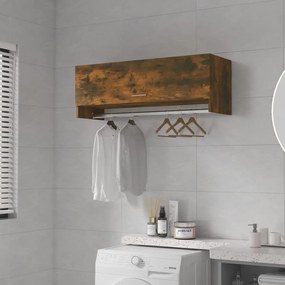 füstös tölgy színű szerelt fa ruhásszekrény 100 x 32,5 x 35 cm