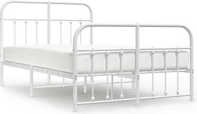 vidaXL fehér fém ágykeret fej- és lábtámlával 120 x 190 cm