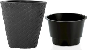 Kerek kaspó betéttel 30xh35cm Alacsony fedő