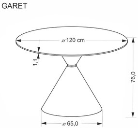 Garet kör étkezőasztal fehér márvány