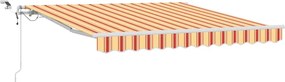 vidaXL Behúzható napellenző Sárga és narancs 350 x 250 cm