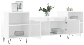 fehér magasfényű szerelt fa TV-szekrény 160x35x55 cm