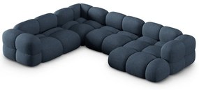Sötétkék sarokkanapé (bal oldali-U alakú) Loretto – Cosmopolitan Design