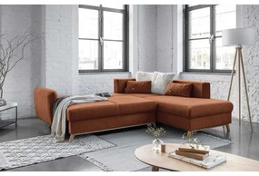 Scandic Lagom L narancssárga kinyitható kanapé, jobb oldalas - Miuform