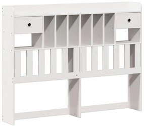 fehér tömör fenyőfa könyvespolcos ágy matrac nélkül 135x190 cm