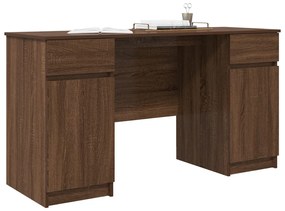 Íróasztal Barna Tölgy 140x49x76 cm Műanyag fa