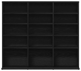 fekete tölgyszínű szerelt fa CD-szekrény 100,5x23x89,5 cm