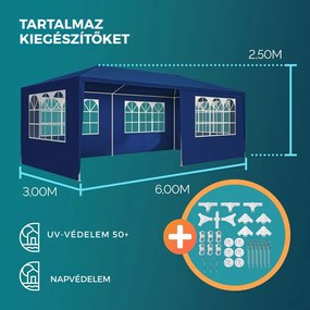 NEAPOL rendezvénysátor, 3x6m, kék Jurhan