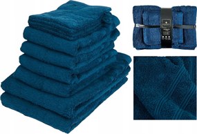 Törölköző Ajándék Szett Luxus Sötétkék Törölköző 550 Gsm 10 Db
