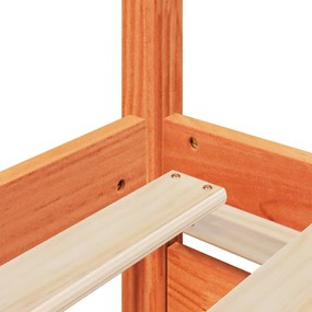 viaszbarna tömör fenyőfa ágy fiókokkal és matraccal 90 x 200 cm