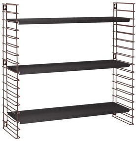 Libro háromszintes polc sárgaréz színű elemekkel, hossz 70 cm - Metaltex