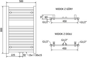 Mexen, Mexen Hades elektromos melegítő 800 x 500 mm, 600 W, czarny - W104-0800-500-2600-70