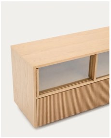 Natúr színű TV-állvány tölgyfa dekorral 200x54x40 cm Helvine – Kave Home