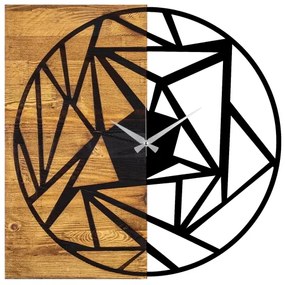 Fali óra 60x58 cm, 1xAA, fa/fém kivitel