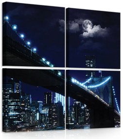 Vászonkép 4 darabos, Brooklyn Bridge 50x50 cm méretben