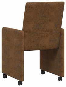 Kerekes Étkező Székek 2 pcs Barna 57 x 66 x 94 cm Műbőr velúr