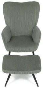 Pihenőfotel lábtartóval L7285 GRN6, zöld