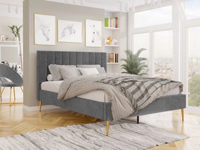 Franciaágy 140 cm Bleash New (szürke + arany) (ágyráccsal). 1104103