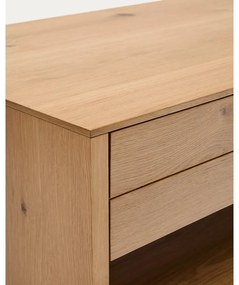 Natúr színű dohányzóasztal tölgyfa dekorral 60x140 cm Alguema – Kave Home