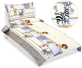 Bellatex Gyermek pamut ágynemű Junior Safari bézs, 140 x 200, 70 x 90 cm