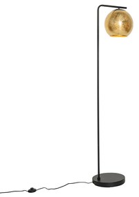 Design állólámpa fekete aranyszínű üveggel - Bert