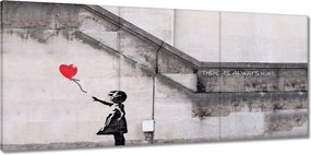 Vászonkép 150x70 Banksy Lány Léggömb