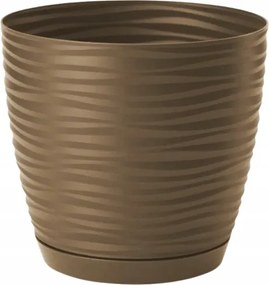 Form Plastic Kerek kaspó állvánnyal Sahara Petit 17 Brownie