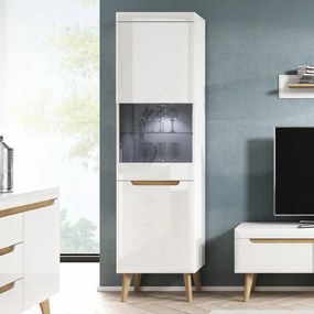 Komodee Modern Magas Vitrin Sudburry NWT53 Fehér Fényes