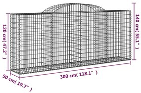 30 db íves horganyzott vas gabion kosár 300x50x120/140 cm