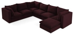 Borvörös sarokkanapé (bal oldali-U alakú) Manao – Makamii