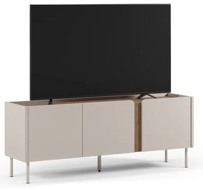 Krémszínű-natúr színű TV-állvány tölgyfa dekorral 140x53x35 cm Lucile – Marckeric