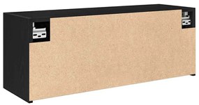 fekete szerelt fa fali fürdőszobaszekrény 80x25x30 cm