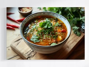 Vászonkép Canvas Étel Konyha Leves Tészta Zöldség Íz 120x80