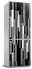 Hűtő matrica Fekete-fehér vonalak FridgeStick-70x190-f-107133288