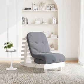 fehér tömör fenyőfa futon kanapéágy matraccal 60 x 206 x 11 cm