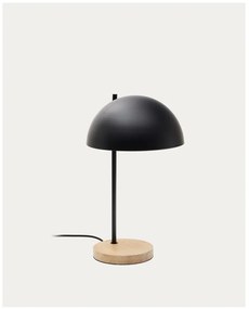 Fekete-natúr színű asztali lámpa fém búrával (magasság 48,5 cm) Catlar – Kave Home