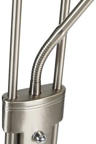 Acél állólámpa olvasólámpával, beépített, fényerőszabályozható LED-del Kelvinben - Diva