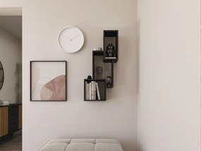 Fali polc ALITTY 96x46 cm, fekete