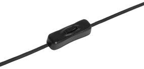 Retro asztali lámpa fekete átlátszó üveggel - Eclipse