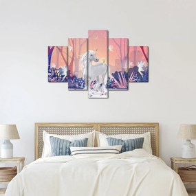 Kép - egyszarvú alatt egy varázslatos erdőben (150x105 cm)
