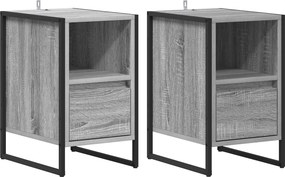vidaXL Éjjeli asztal 2 pcs Szürke Sonoma 39,5 x 30 x 50 cm Faanyag