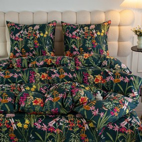 Mikroszálas ágynemű MYSTIC GARDEN sötétzöld Ágyneműhuzat mérete: 2 db 70 x 90 cm | 200 x 220 cm