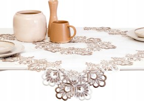 Abrosz négyzet alakú asztal gipiurával Fehér barna 85x85 foltálló négyzet