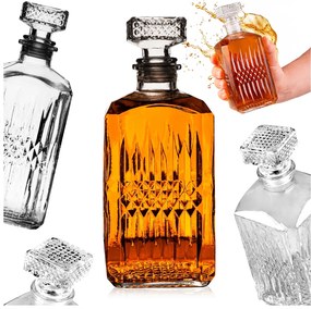 Üvegtál Whisky Dugóval Konyak Víz Alkohol 500 ml