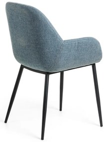 Kék kárpitozott étkezőfotel Konna – Kave Home