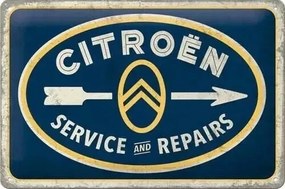 Fém tábla Citroen Service & Repairs, (30 x 20 cm)