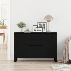 Fekete tölgyfából készült oldalszekrény 104x35x70 cm Mérnöki fa