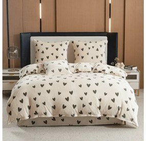 Mikroplüss ágyneműhuzat HEARTINO krém színű Ágyneműhuzat mérete: 70 x 90 cm | 140 x 200 cm