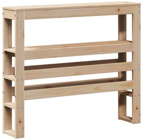 tömör fenyőfa fejtámla polccal 90 cm