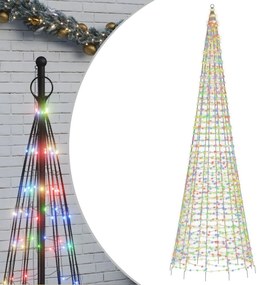 színes LED karácsonyfa zászlórúdra 1534 LED 500 cm
